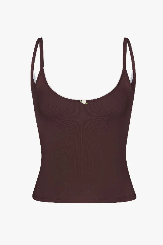 Weekend Discounts to Delight SCOOP BACK CAMI IN MOCHA