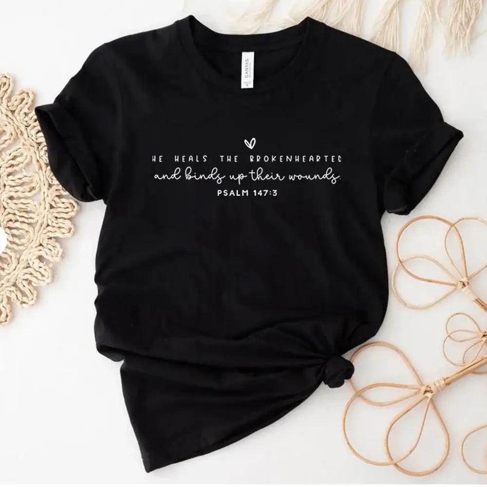 Unmissable Offer He Heals the Brokenhearted Christian Graphic Tee