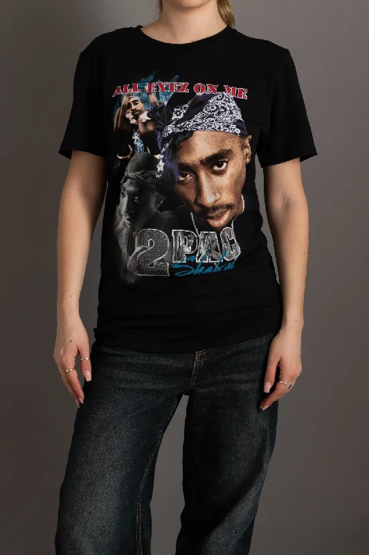Referral Discount Daisy Street Relaxed T-Shirt with Tupac "All Eyes On Me" Slogan