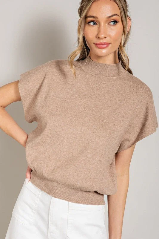 Mega Deal Mock Neck Short Sleeve Top