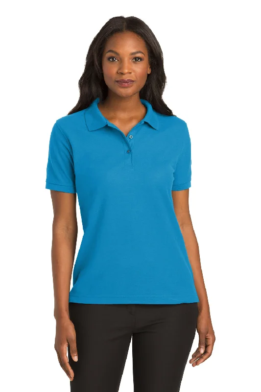 Weekend Discounts to Enjoy Port Authority Womens Silk Touch Wrinkle Resistant Short Sleeve Polo Shirt - Turquoise Blue Weekend Discounts to Enjoy Port Authority Womens Silk Touch Wrinkle Resistant Short Sleeve Polo Shirt - Turquoise Blue