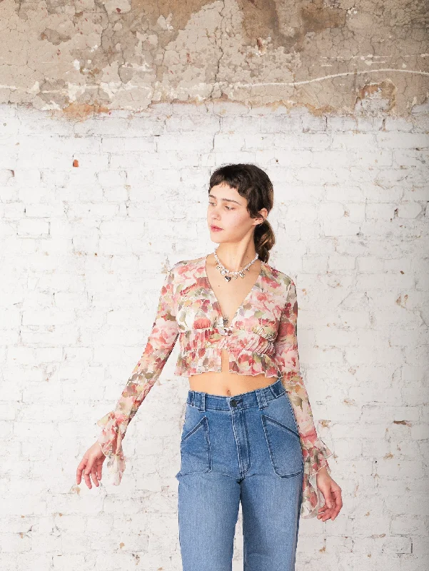 Celebrate the Weekend with Discounts Katherine Floral Crop Top