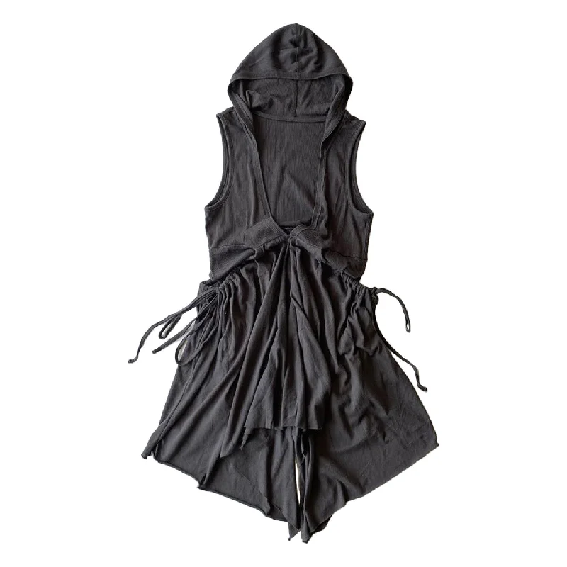 Weekend Savings Spectacle Layered Drawstring Hooded Vest