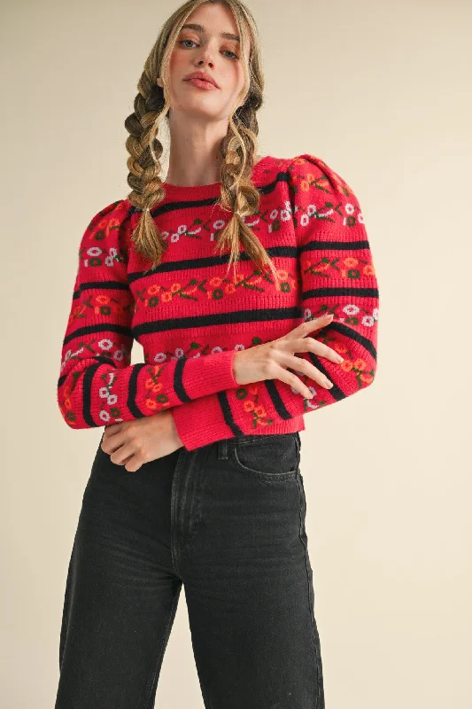 Weekend Savings Galore Aurora Floral Sweater Top