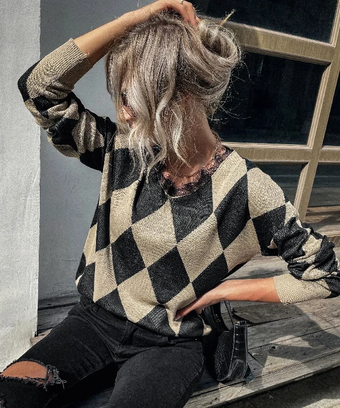 Instant Savings Womens Argyle Sweater Pullover Women's Knitted Winter Sweaters Female Jacquard Cashmere Sweater Instant Savings Womens Argyle Sweater Pullover Women's Knitted Winter Sweaters Female Jacquard Cashmere Sweater