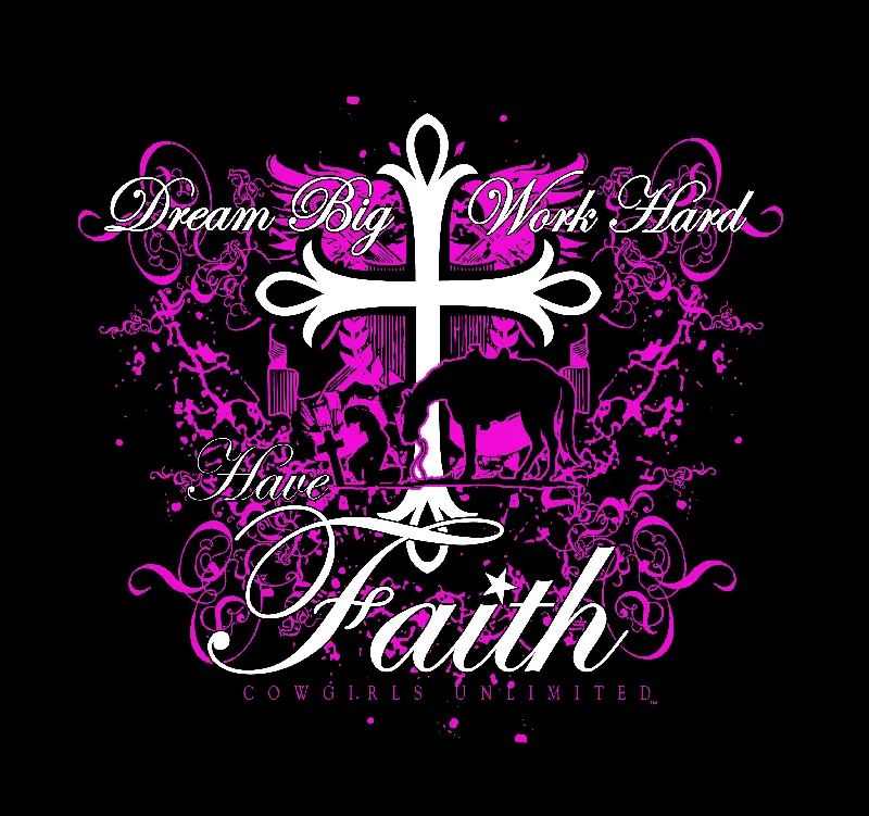 Mega Deal Women's Cowgirls Unlimited Have Faith T-Shirt #CH-1862