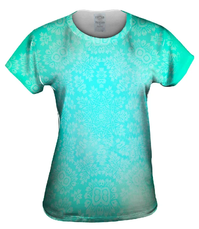 Weekend Discounts to Delight Floral Goddess Green Turquoise