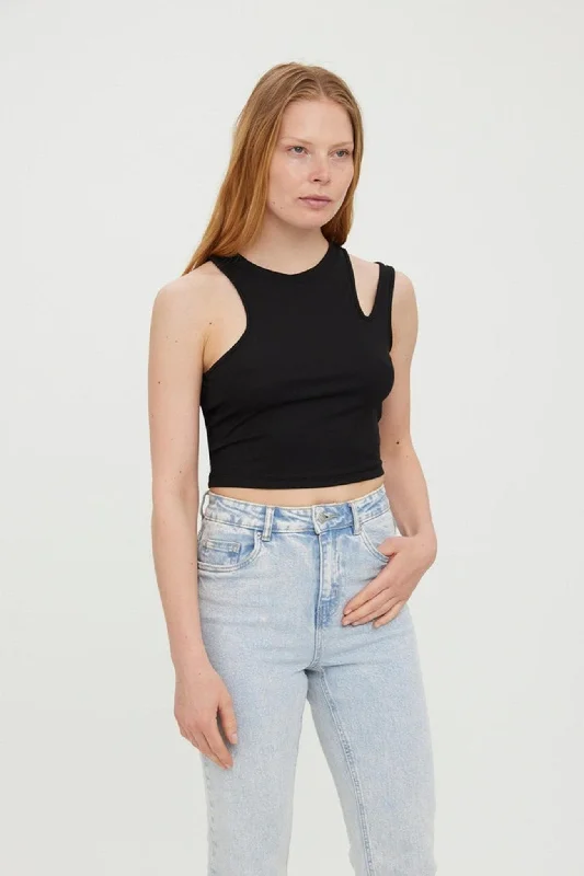Savings Alert Ofelia Neia Tank Crop Top - Black