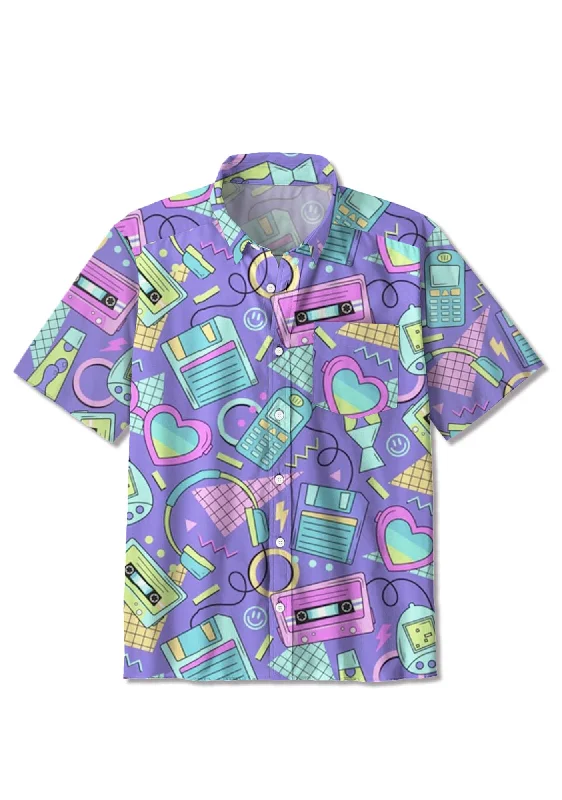 Quick Deals Retro Cassettes Headphones Print Shirts