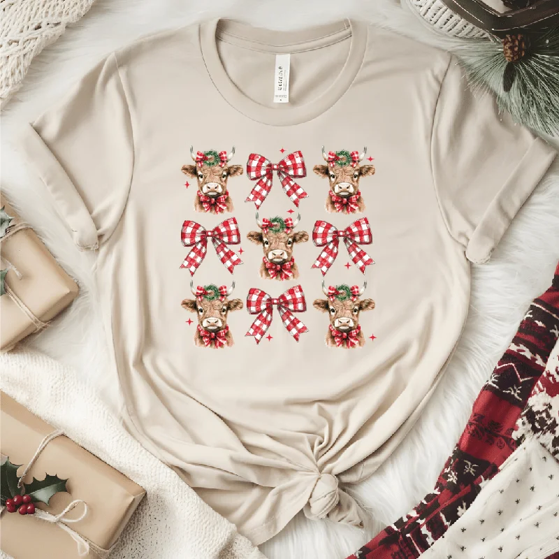 Fantastic Savings Cows & Checkered Bows Graphic Tee
