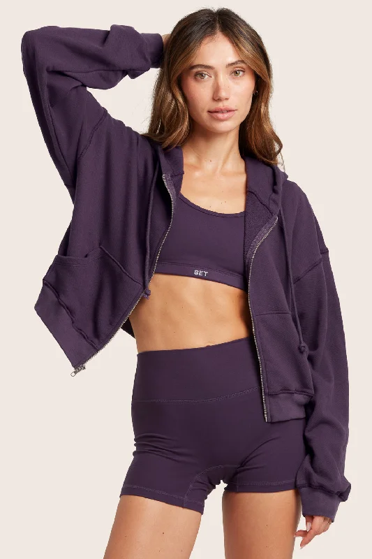 Don't Miss LIGHTWEIGHT SWEATS CLASSIC ZIP HOODIE - PLUM