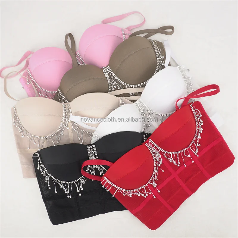 Weekend Specials Just for You NOVANCE tops de mujer de moda 2022 sexy hot girls suspenders diamond fringed white crop top short slim camisoles