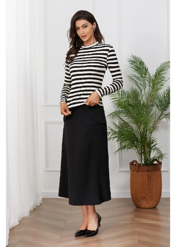 Bonus Savings Black and White Striped Shirt