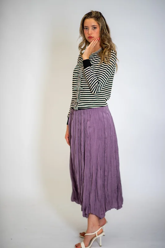 Clearance Items Ribbon-Tie Striped Cardigan