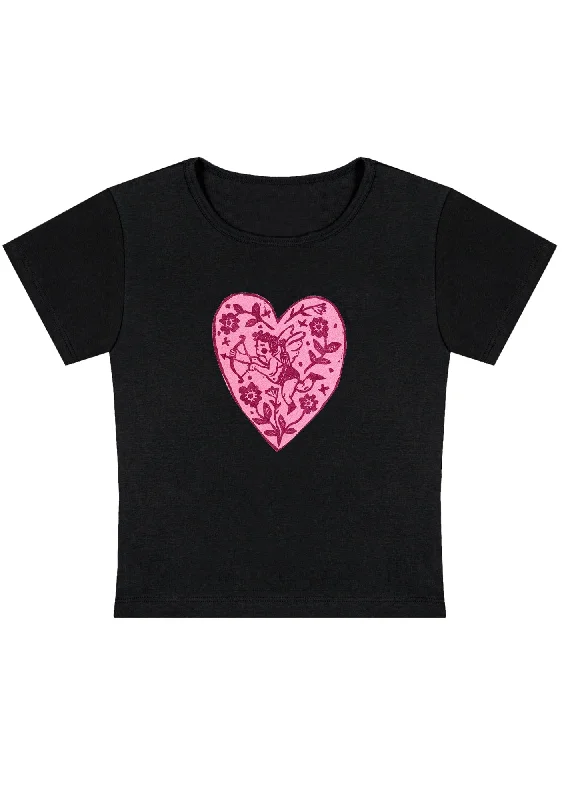 Overstock Pink Angel Heart Y2K Baby Tee
