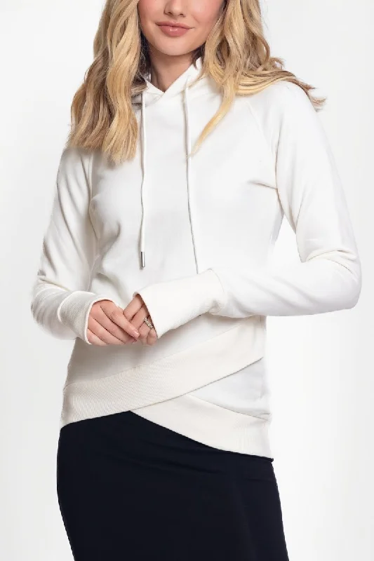 Year-End Deals CROSSOVER HEM HOODIE (IVORY)
