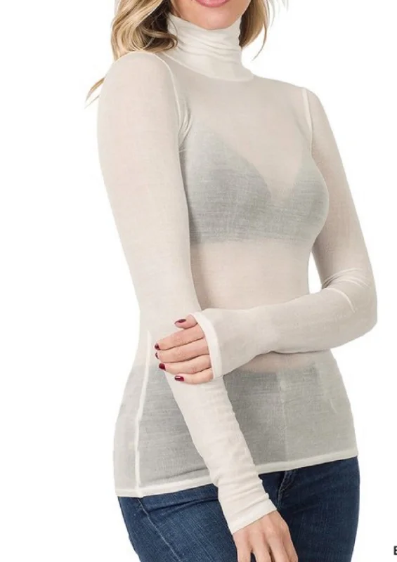 Daily Special Tencel See Through Turtleneck