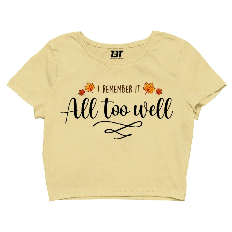 Markdowns Taylor Swift Crop Top - All Too Well