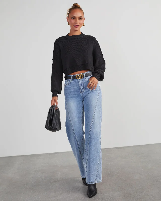 Super Deal Girls Day Out Cropped Pullover Sweater