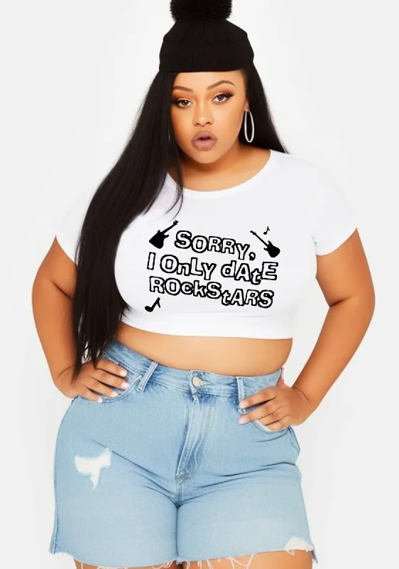 Clearance Items Curvy Only Date Rockstars Guitars Baby Tee