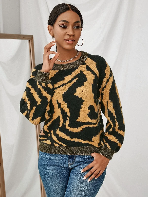 Weekend Offers You Can't Ignore Casual Graphic Long Sleeve Round Neck Regular Women Sweater