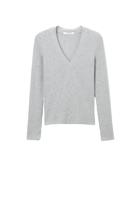 Exclusive Offer V-Neck Rib Long Sleeve