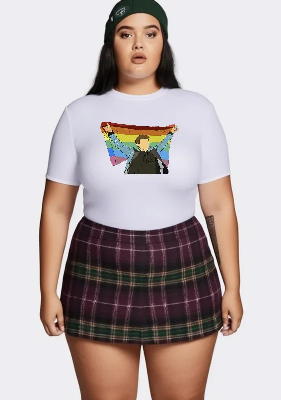 Weekend Sale: Don't Miss Out Curvy HS Pride Flag Baby Tee