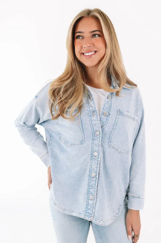 Final Markdown Z Supply All Day Knit Denim Jacket - Washed Indigo