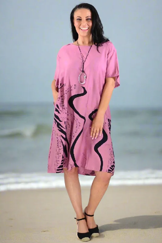 Fantastic Savings Dusty Pink Striped Tunic Dress