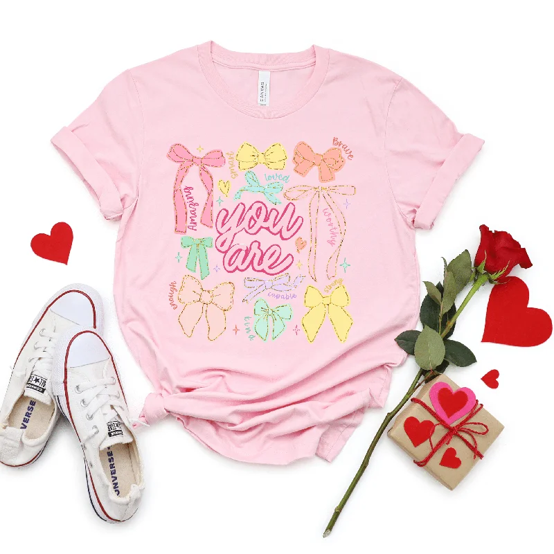 Weekend Discounts to Love You Are Bow Graphic Tee
