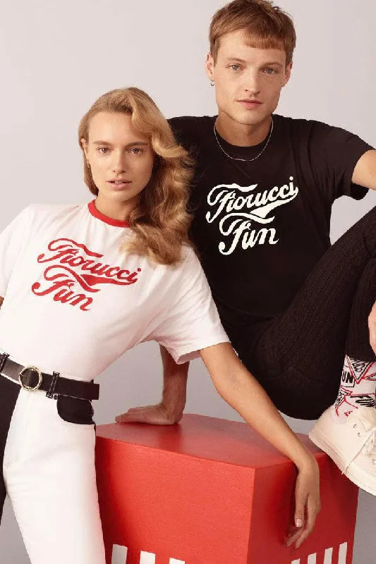 Early Bird Men & Women Fiorucci x Fun Black Printed Logo T-Shirt