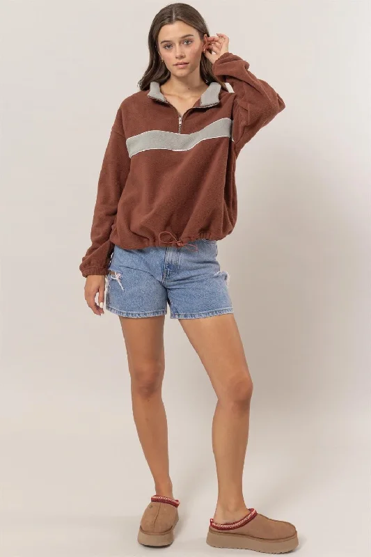 Weekend Savings Extravaganza Fleece Color Block Sweatshirt