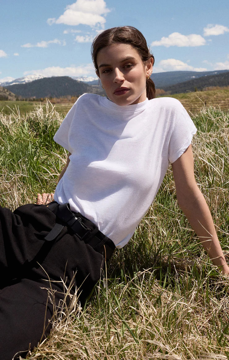 Closeout Deal White Modern Slub Tee