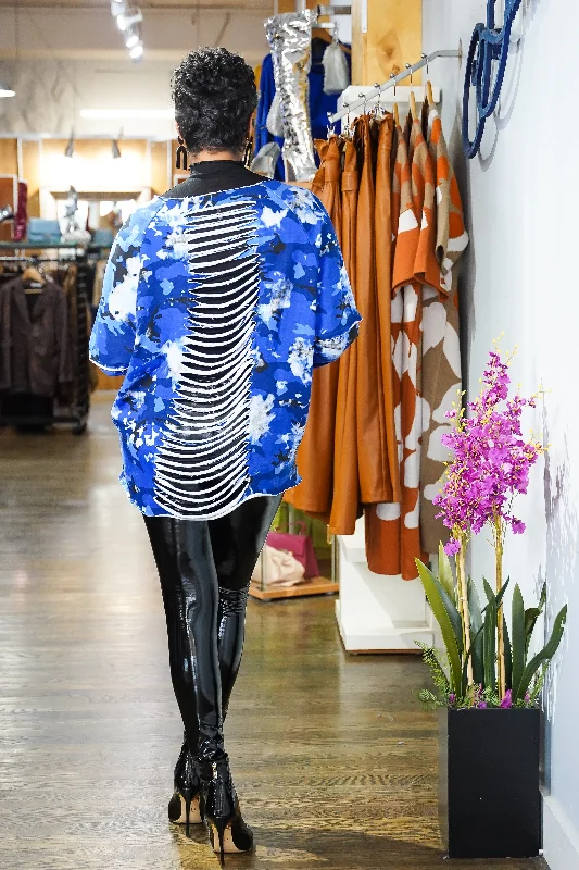 Weekend Specials to Enjoy Cut it Out Paint Splashed Zipper Sweater