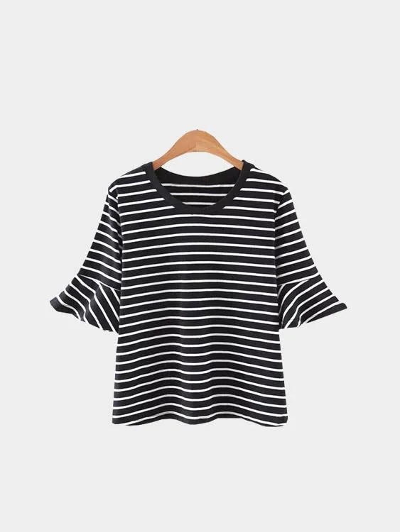 Friends and Family Sale Custom Round Neck Stripe Black T-Shirts