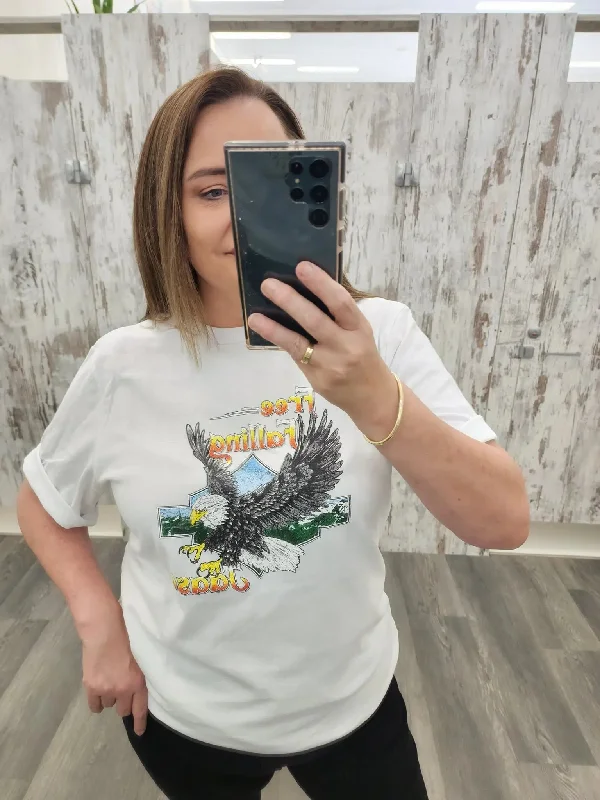 Price Reduction Jaase Free Fallin Boyfriend Vintage T Shirt - White