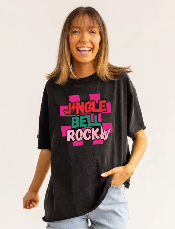 Price Slash Jingle Bell Rock on Black Tee Shirt Blank