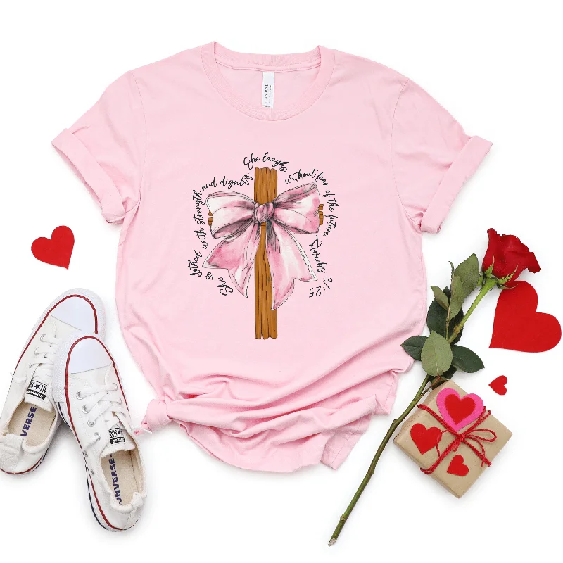 Weekend Discounts to Delight Cross With Bow Graphic Tee