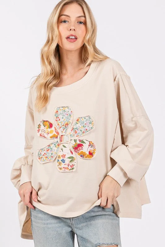 Online Exclusive SAGE + FIG Flower Patch Dropped Shoulder Oversize Top