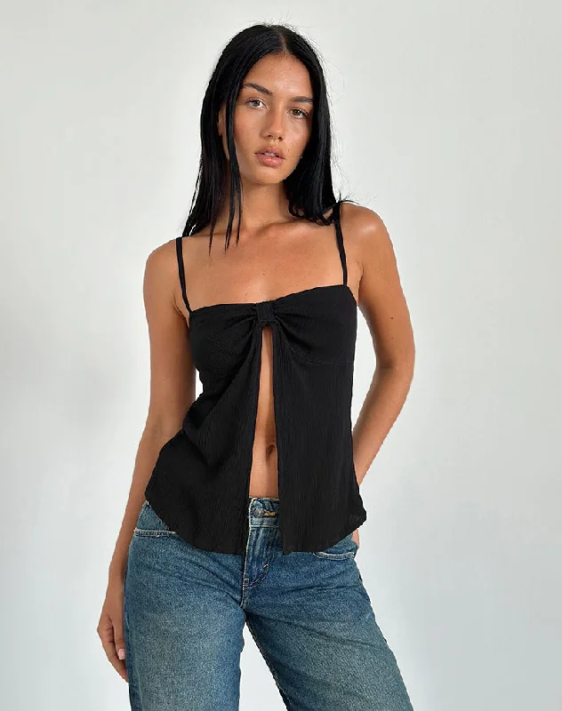 Price Buster Jastipa Longline Butterfly Top in Black