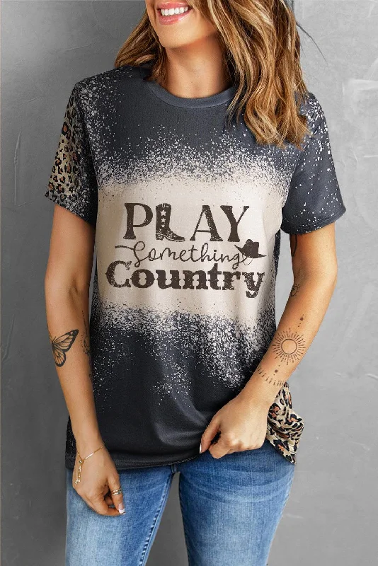 Lowest Prices PLAY SOMETHING COUNTRY Graphic Leopard Tee