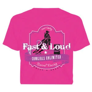 Deal Zone Women's Cowgirls Unlimited Fast & Loud T-Shirt #CG-1198