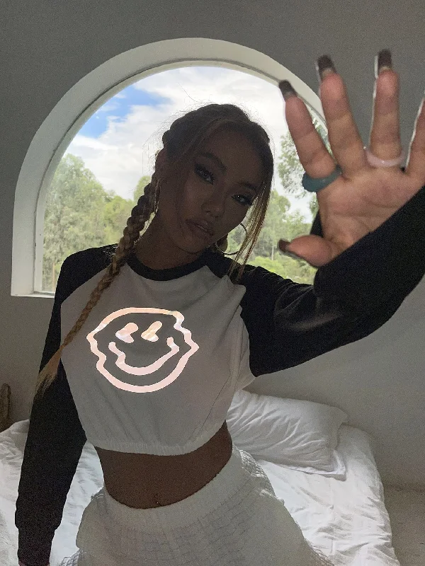 Extra Savings Casual Cartoon Long Sleeve Round Neck Crop Women Sweatshirt