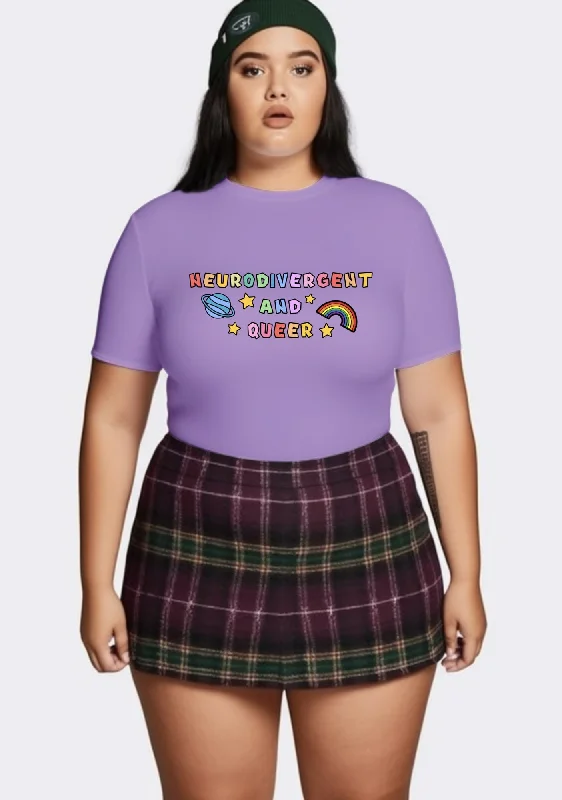 Quick Sale Curvy Neurodivergent And Queer Baby Tee